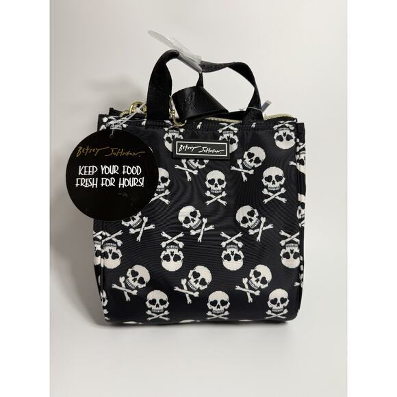 Betsey Johnson Skull Insulated Lunch Tote Bag Crossbody NWT - Picture 2 of 7